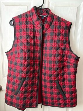 Women’s Red and Black Quilted Vest Jacket